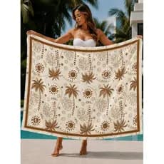 Pareo Luaê  Estampa Tropical Exclusiva Saida de Praia Canga Feminina