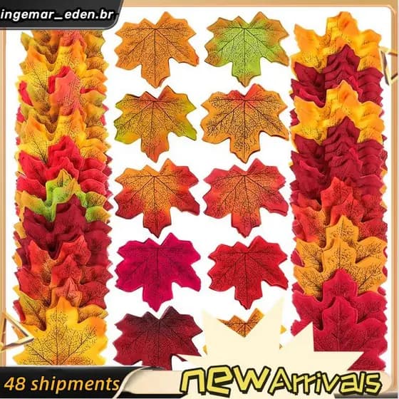 500Pc Folhas De Bordo De Seda Artificial Outono DIY Artesanal Scrapbooking Decoração De Casamento Fácil De Usar