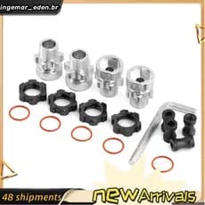 Metal 12mm A 17mm Roda Estriado Hex Hub Adaptador Para 1/10 Slash 2WD RC Carro Atualização Peças De Reposição Preto
