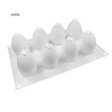Ovo De Páscoa Molde De Silicone Oito Buracos Tridimensional Forma De Gesso DIY Artesanal Decoração De Casa Para A