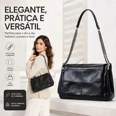 Grande Bolsa Luxo Mulheres pu Alta Capacidade Ombro em Corrente Bolsa Transversal