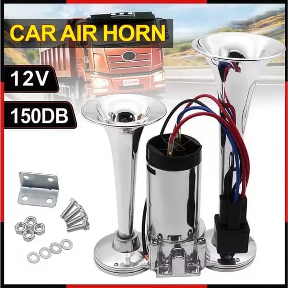 Buzina De Trem 2 cornetas 12v para carro moto van universal