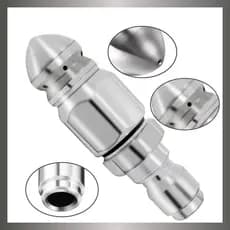 Bico de Jato para Esgoto (Aço Inoxidável) - Conector Rápido 1/4" para Lavadora de Pressão e Mangueira