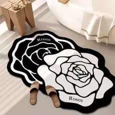 tapete de chão Forma de flor 3D Conjunto de Tapetes Universal para Cozinha e Banheiro - Super Absorvente