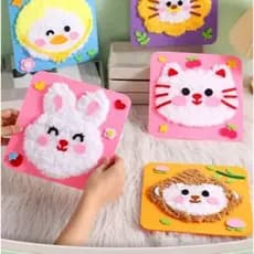 Brinquedo Educativo animais  de Costura para Crianças Desenvolve Coordenação Motora Fina Para Atividades Pré-escolares