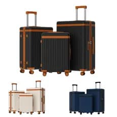 Conjunto De Bagagem Rígida De 20/24/28 Polegadas-Policarbonato PC , Resistente A Impactos , Trava Aprovada Pela TSA , 36