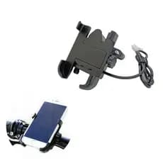 Suporte de Celular para Moto em  com Carregador USB Fixação no Guidão 360° Resistente e Forte, não Quebra