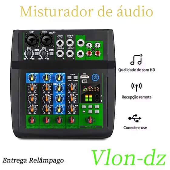 mixer De Áudio Profissional De 6 Vias , Efeitos De Reverberação , Sistemas De Karaokê Domésticos Som E performances De C