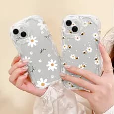 Capa Para Samsung A56 A36 A55 A54 A16 A15 A14 A05 A51 A52 A34 A35 A32 A13 A12 A04E Várias Flores Planta Creme Caso