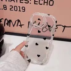 Capa Para Samsung A56 A36 A55 A54 A16 A15 A14 A05 A51 A52 A34 A35 A32 A13 A12 A04E Simples Preto Coração Creme Caso