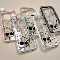 Capa 2 Em 1 Capinha Para iPhone 16 15 14 Plus 13 12 11 17 Air Pro Max Ponto Anti-Impacto Transparente