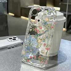 Flor Pássaro Capa Capinha Para iPhone 17 Ar 16 15 14 Plus 13 12 11 Pro Max XR Silicone Transparente