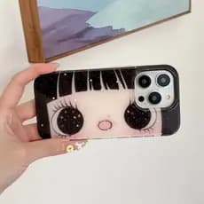 Capa Capinha Para iPhone 17 Air 16 15 14 Plus 13 12 11 Pro Max XR Anti-Impacto Garota De HQ Com Olhos Grandes Sonhadores
