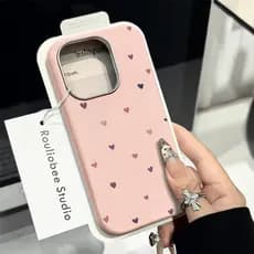Textura de Couro Sintético Premium Capa Capinha Para iPhone 14 16 15 Plus 17 Air 13 12 11 Pro Max Amor Coração