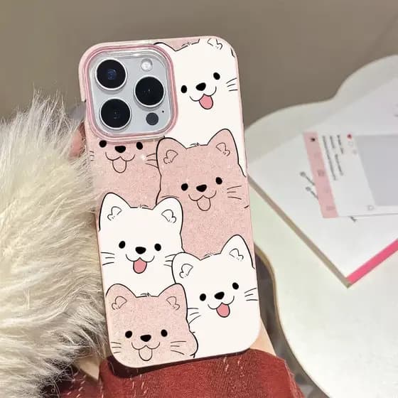 Gato Bonito Capa Capinha Para IPhone 13 11 12 14 15 16 17 XR Normal Pro Max Luxo Glitter Caso De Telefone