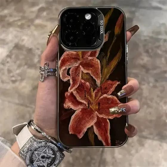 Retro Lírio Capinha Para Samsung Galaxy A15 A32 A04s A05s A06 A12 A13 A14 A16 A23 A34 A36 A52 A54 4G 5G Silicone Caso De