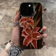 Retro Lírio Capinha Para Samsung Galaxy A15 A32 A04s A05s A06 A12 A13 A14 A16 A23 A34 A36 A52 A54 4G 5G Silicone Caso De