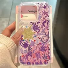 Magia Sol Roxo Capinha Capa Para IPhone 17 16E 13 11 12 14 15 XR 16 Ar Pro XS Max Normal Fino Brilho