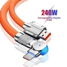 Cabo Micro USB Tipo C iOS De Carregamento Rápido Suporta 180 ° Indicador LED De Silicone De Rotação S01