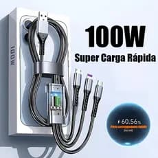Cabo De Dados 3 Em 1 Adaptador De Carregador De Carregamento Rápido 240W USB Para Android Type C Micro IOS De Material T