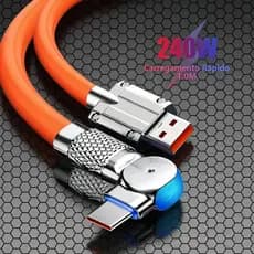 Cabo Micro USB Tipo C iOS De Carregamento Rápido Suporta 180 ° Indicador LED De Silicone De Rotação ST61201