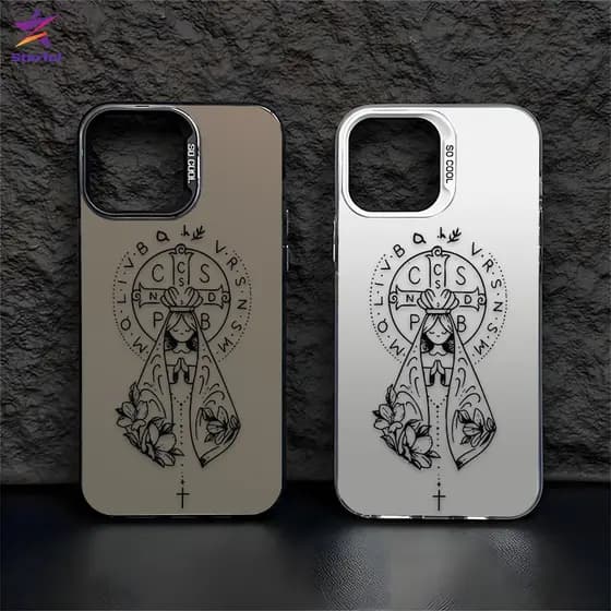 Capa Para Redmi Note 14 Pro 13 12 11 14C 13C 12C 10C POCO X7 X6 C75 C65 Deusa Cruz Luxo Fosco Starful