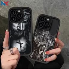 Capa Para iPhone 17 16 15 14 13 12 11 Pro Max Plus Air XR Anti Queda Silicone Jesus Softcase NKcase