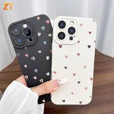 Capa Para iPhone 17 Pro Max Ar 16 13 15 14 12 11 XS XR 7 8 Plus Silicone Macia Colorida Pequeno Coração Forma ZYCase