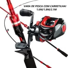 Vara de pesca com carretilha 1.8M Vara De Pesca Carretel  Kit Completo Com Alta Velocidade Max Drag 30KG~