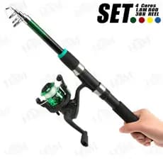 Kit De Pesca Triplo Vara + Molinete Promoçâo 60-120lbs Baixo Portátil Ao Ar Livre Joran Pancing.,