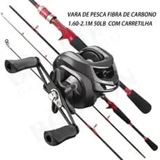 Vara de pesca de 1.6 m / 1.8 m / 2.1 m e 5.2: 1 carretel de pesca de Metal, forte e durável