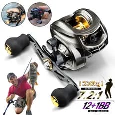 200Kg Carretilha De Pesca Com Marine Sports Pitching 7.2 : 1 Alta 10kg Max Molinete De Pesca Molinete Pesca Mulinete