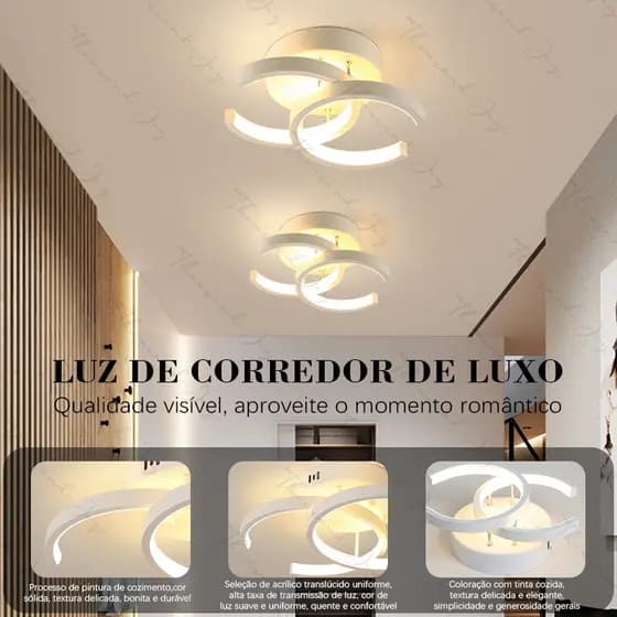 Luminária De Teto Plafon Led Moderna para Corredor Sala Quarto Cozinha.