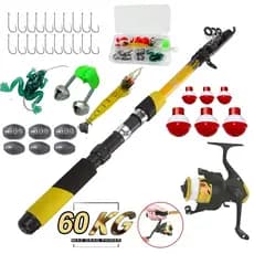 Vara De Pesca 60-120lbs Completa Molinete Inclui Acessórios Para Iscas De Pesca Esportiva Ao Ar Livre Robalo Portátil