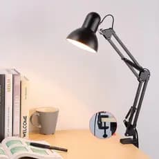 Luminária abajur de mesa articulada base e garra 2 em 1 com ou sem lampada