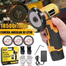 Esmerilhadeira Lixadeira Elétrica Sem Fio Bivolt 110v/220v 2 Baterias 12v Com Maleta