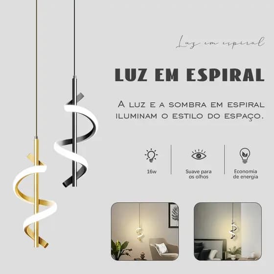 Lustre Pendente Luminária de Teto Led Dourado Decoração Minimalista Moderno Cozinha Ceiling Light