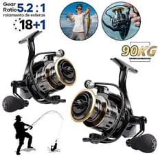 90kg Max Molinete De Pesca De Metal EVA HD1000-7000 Max Arraste 10kg Cana Em Água Salgada!!