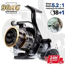 Molinete De Pesca De Metal EVA HD1000-7000 Max Arraste 10kg Cana Em Água Salgada!!