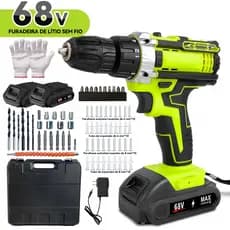 Parafusadeira Furadeira 68V 2 Baterias Com Maleta e Acessórios Completo!!!