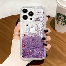 Capa Areia Movediça Líquida para iPhone 17 PRO MAX 16 15 14 13 12 Pro Max XR XSMAX Brilhante Glitter Dinâmica Anti Queda