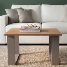 Mesa de Centro Amadeirada com Pés Cinza – Design Exclusivo e Medidas 60×45×35 | Novidade Agora