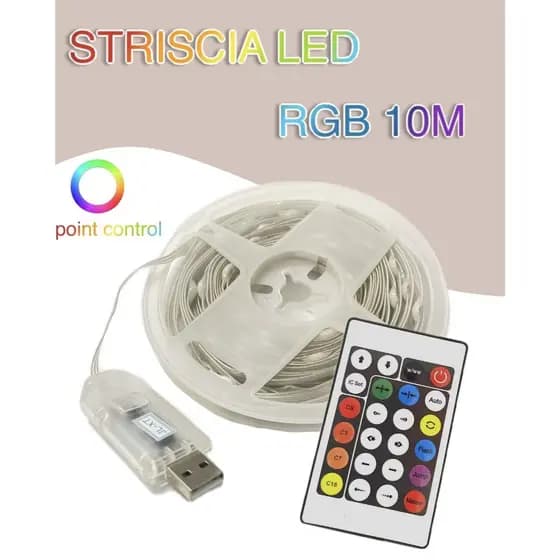 Fita de LED RGB  5V 10M USB + CONTROLE | Controle por aplicativo | A prova d'água Pisca-Pisca de Natal-sale