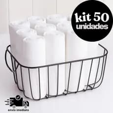Kit 50 Panos de Prato Branco Liso Atacado 100% Algodão Pé Galinha Alta Absorção Cozinha Restaurante