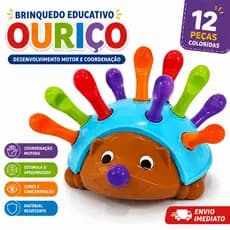 Brinquedo Infantil Ouriço Educacional Encaixar e Montar Sensorial Coordenação Motora Bebê Criança