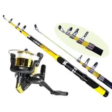 Kit pesca vara Telescópica para Molinete 1,70 metros + Molinete c/ Linha