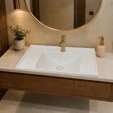 Pia PVC Branca 59x31cm Banheiro Lavabo Cozinha Área Serviço