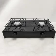Fogão Fogareiro 2 bocas a gás portátil leve resistente fogao de mesa pesca camping caminhoneiro lazer cozinha