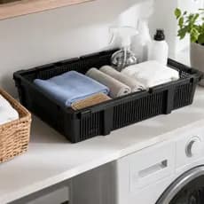 Caixa Organizadora Plástica Com Tampa Ventilada Multiuso 40x58x13,5cm ideal para brinquedos roupas legumes