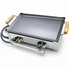 Fogão 2 Bocas a gás Alta Pressão Inox Chapa De Ferro E Mangueira com registro Gás GLP Pesca Camping Caminhoneiro Cozinha